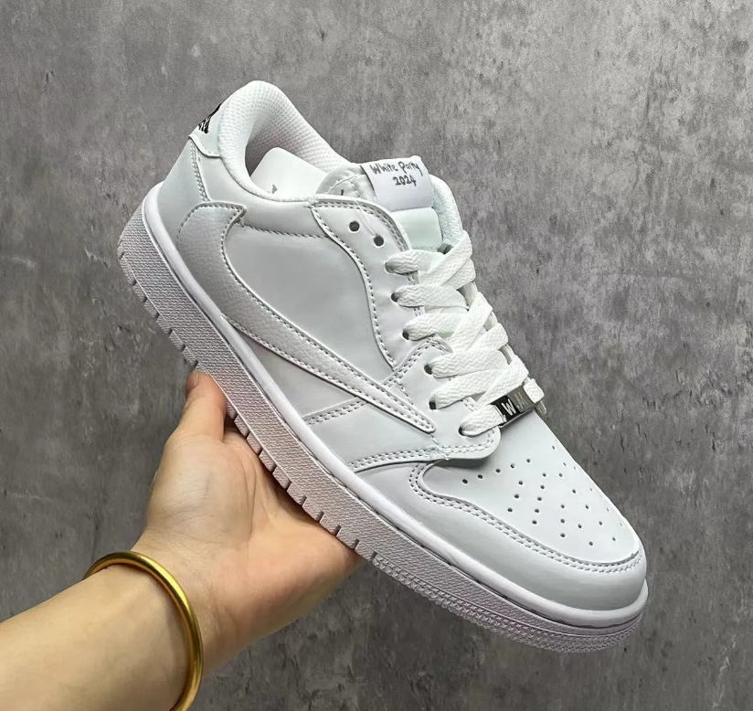 Travis Scott x AJ 1 Low White Party Shoes Sneakers