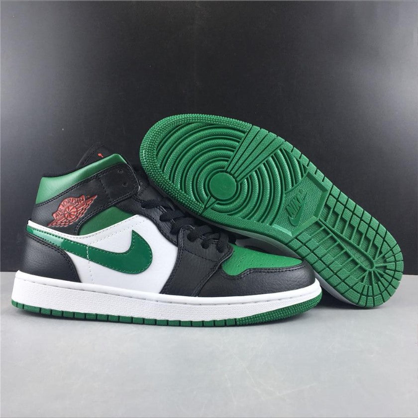 Air Jordan 1 Mid Green Toe Shoes Sneakers