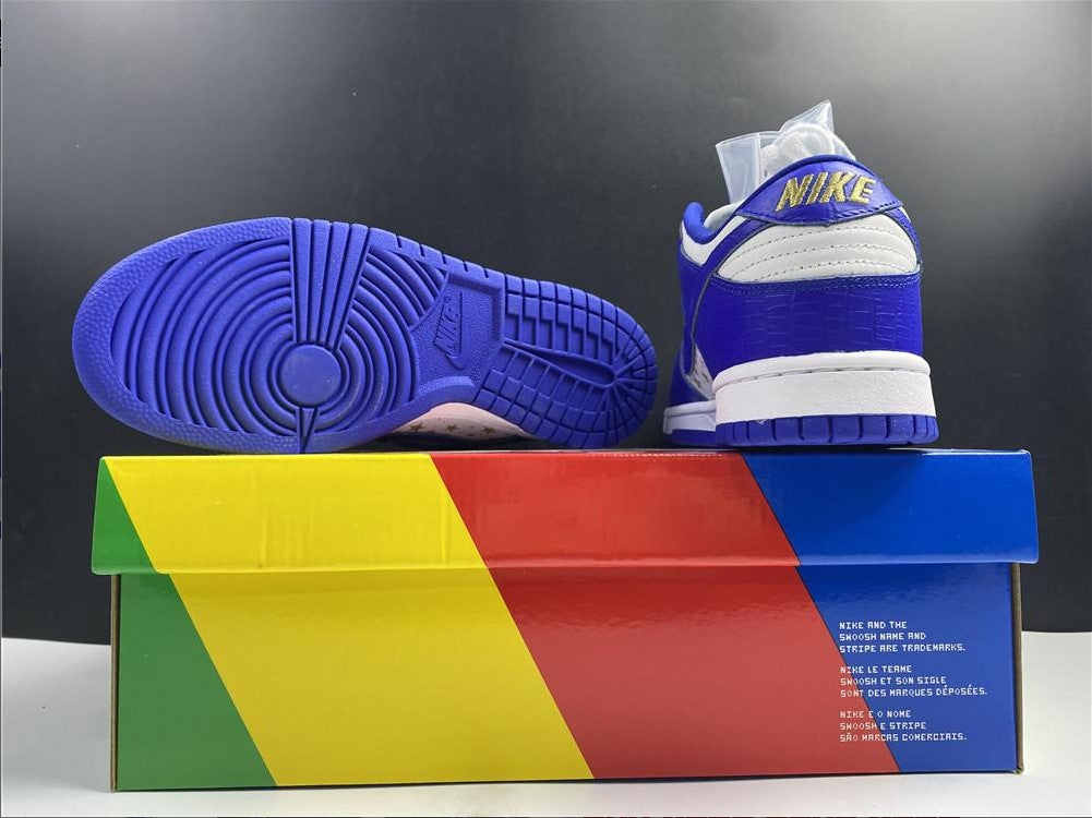 SB Dunk Low White Blue x Supreme Shoes Sneakers