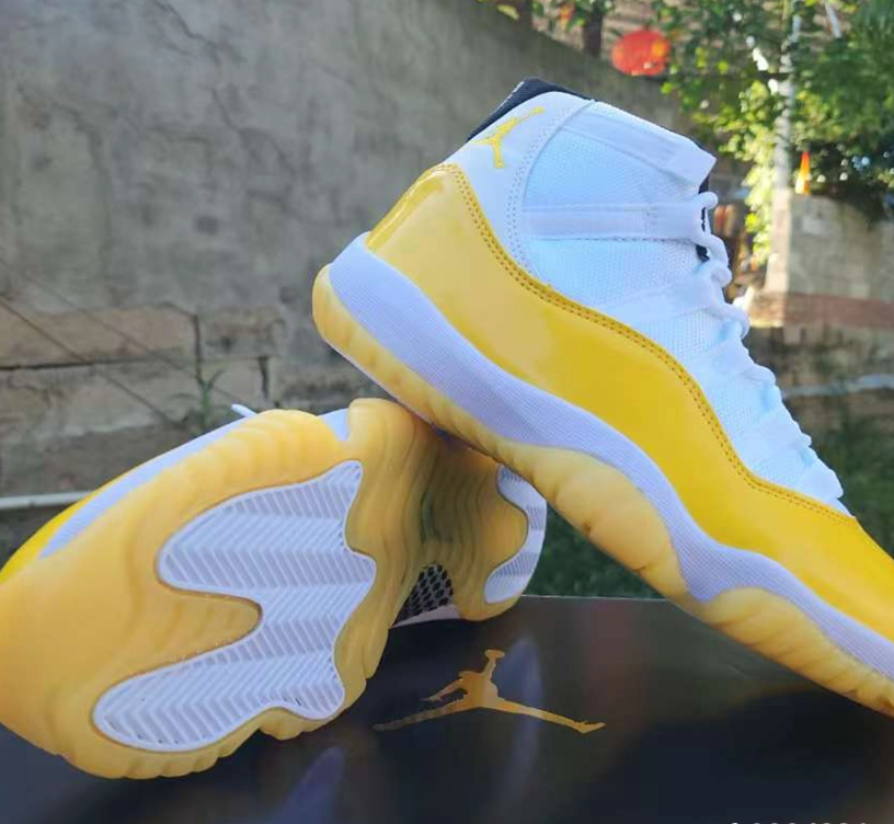 Air Jordan 11 White Yellow Shoes Sneakers
