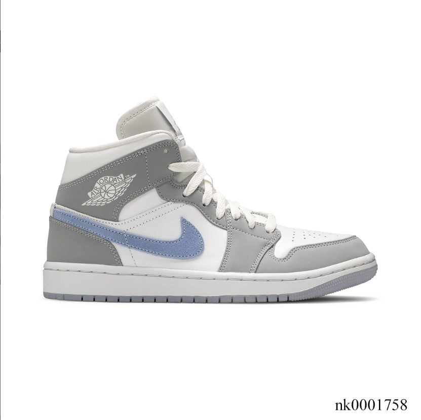 Air Jordan 1 Mid Wolf Grey Aluminum Shoes Sneakers