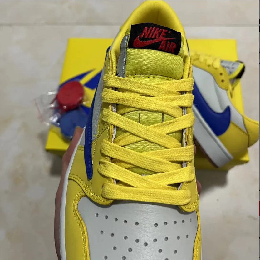 Travis Scott x AJ 1 Low OG Canary Elkins Shoes Sneakers