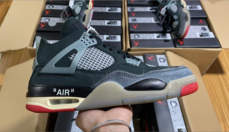 OFF-WHITE  x Air Jordan 4 Bred Shoes Sneakers