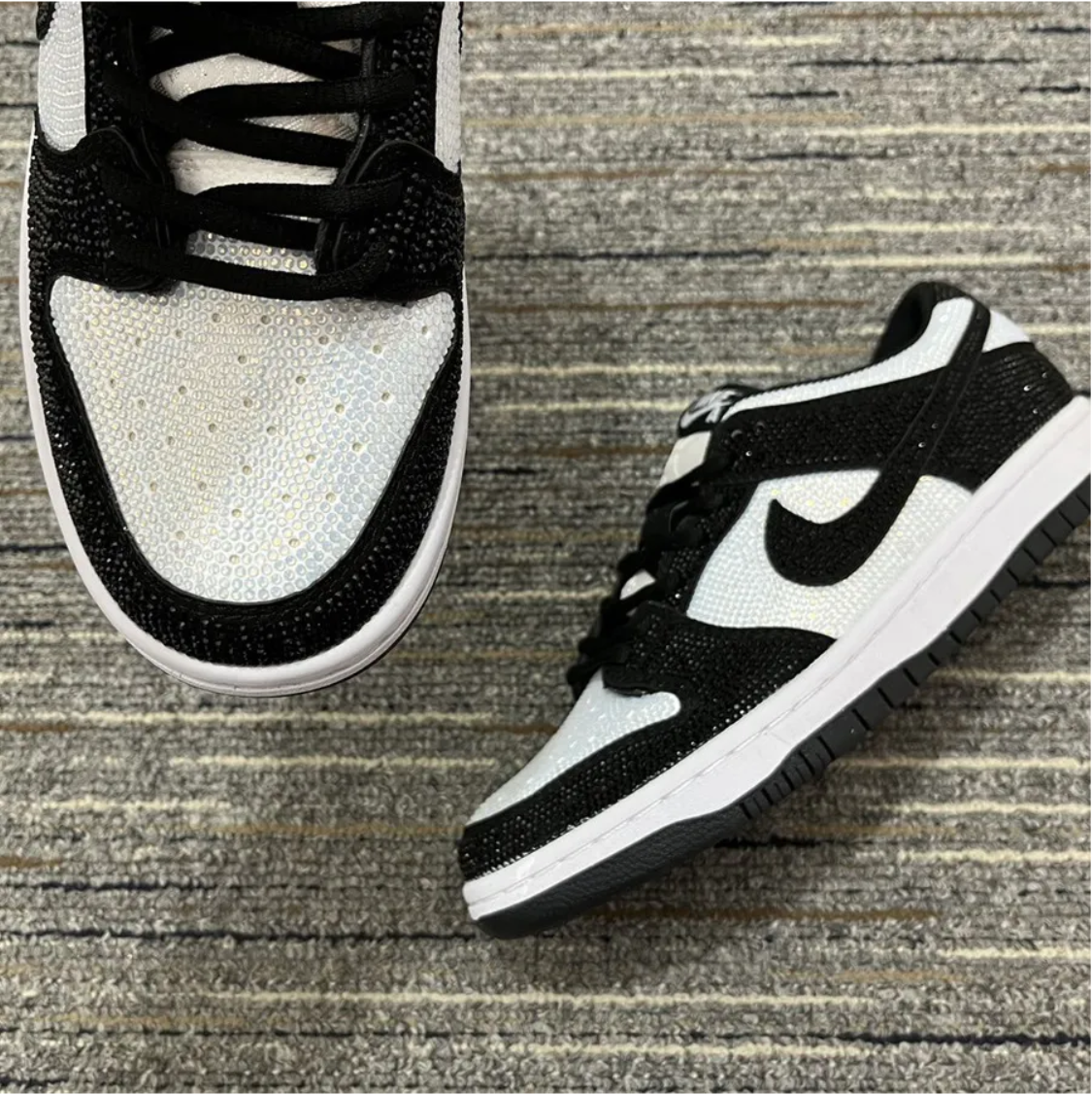 Air Jordan 1 Low Black White Crystal Shoes Sneakers