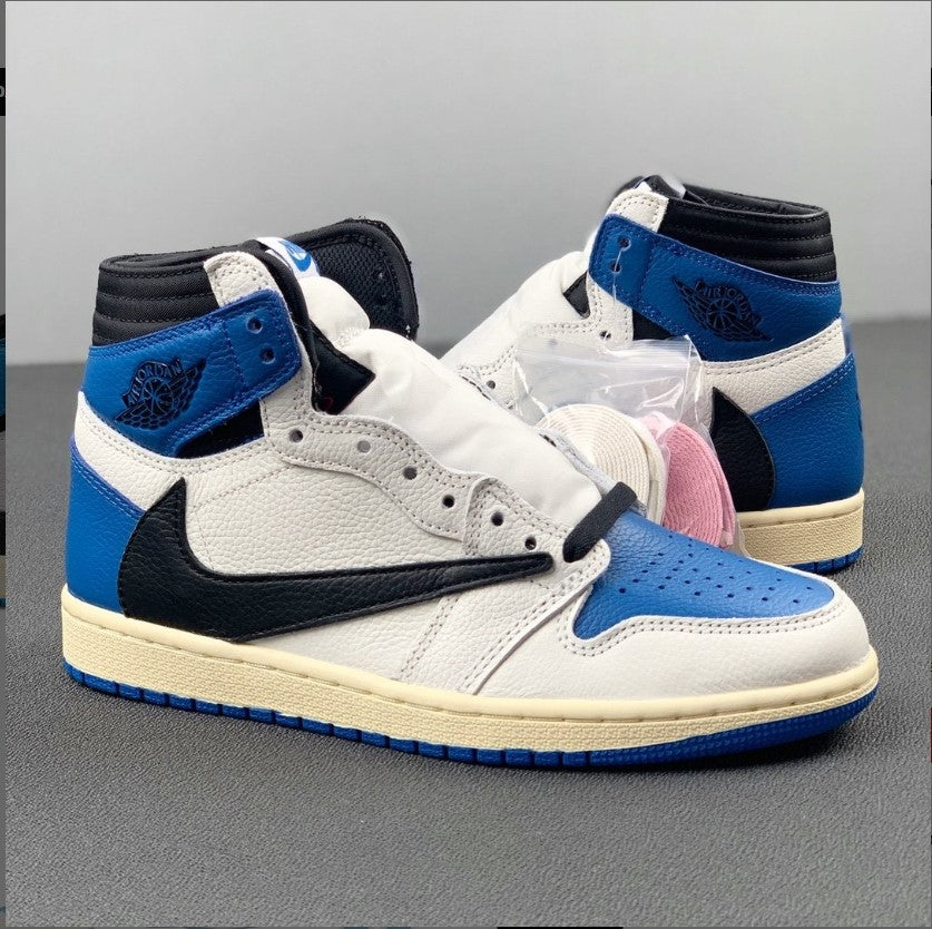 Travis Scott x Fragment x AJ 1 High “Military Blue” Shoes Sneakers
