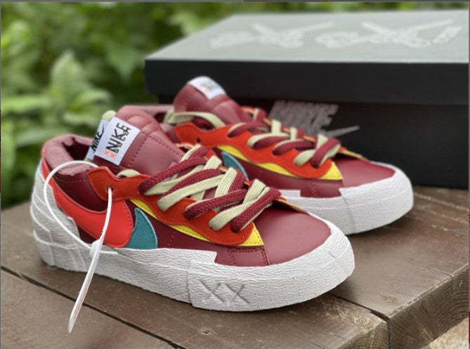Sacai x KAWS x Blazer Low Team Red Shoes Sneakers