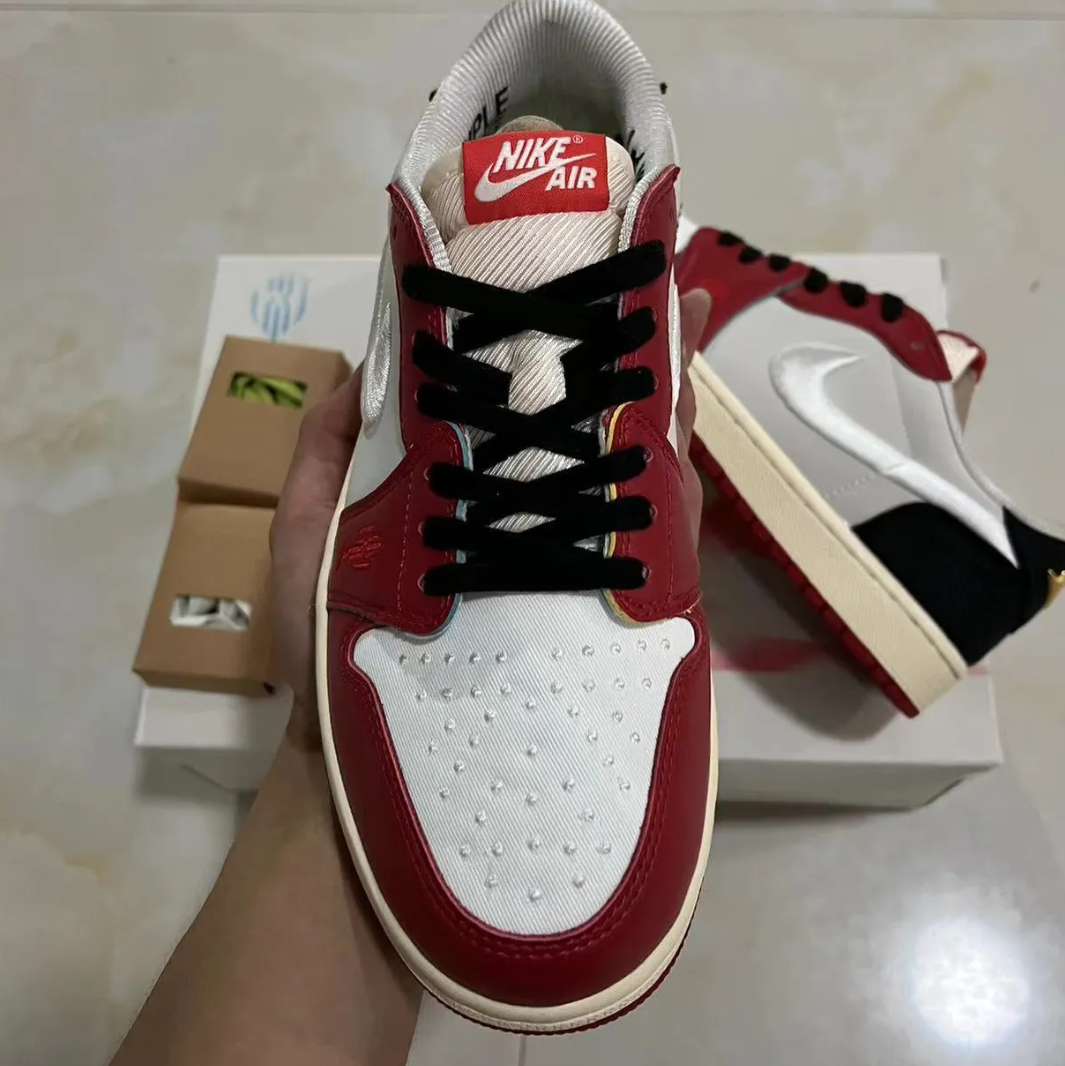 Trophy Room x Air Jordan 1 Low OG (White Swoosh) Shoes Sneakers