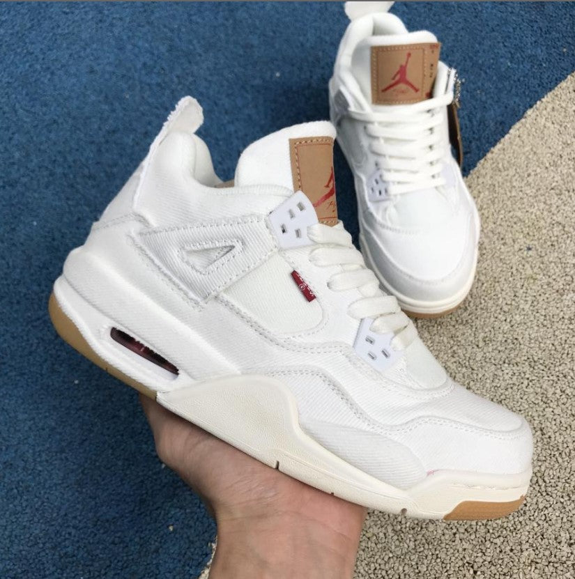 Air Jordan 4 Retro Levi’s White (Levi’s Tag) Shoes Sneakers