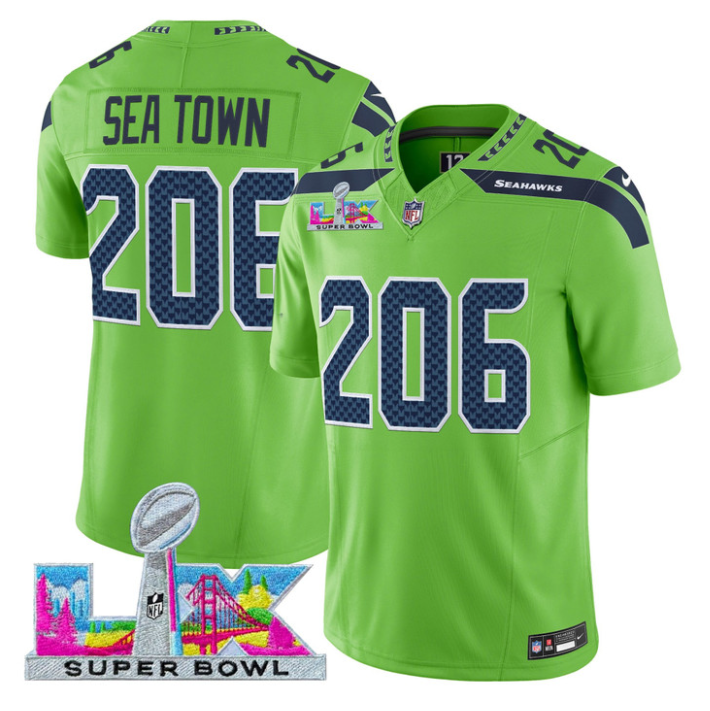 Sea Town Jersey #206 Super Bowl LX Vapor Limited All Stitched