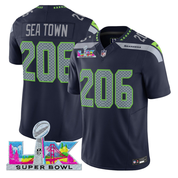 Sea Town Jersey #206 Super Bowl LX Vapor Limited All Stitched