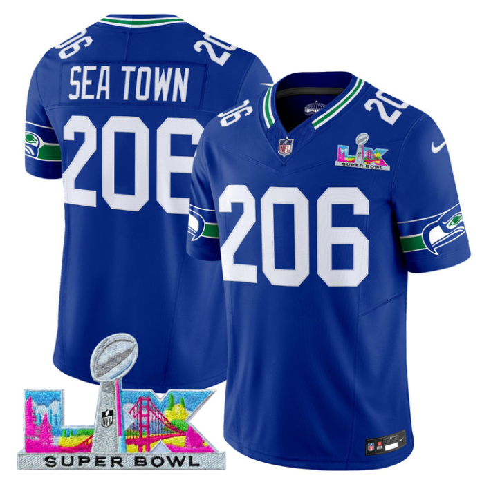 Sea Town Jersey #206 Super Bowl LX Vapor Limited All Stitched