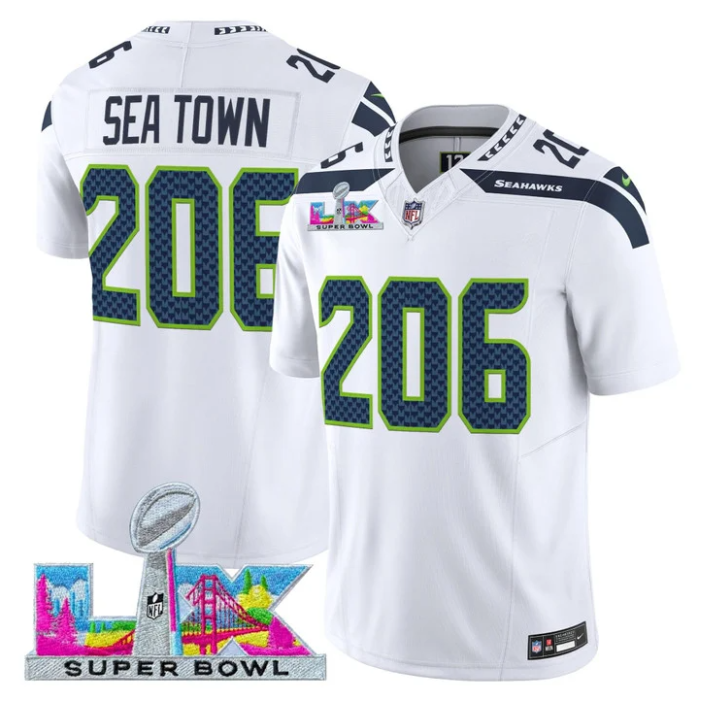 Sea Town Jersey #206 Super Bowl LX Vapor Limited All Stitched