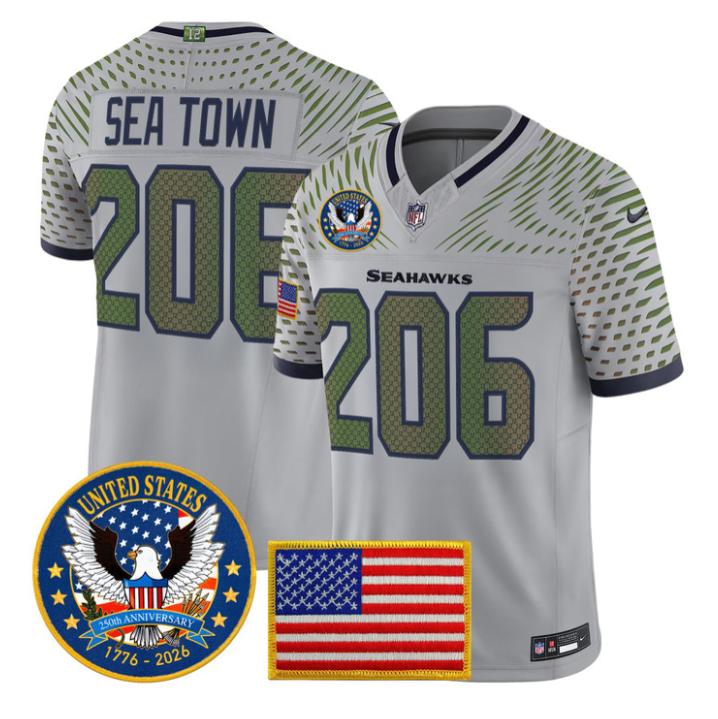 Sea Town Jersey #206 United States 250th Anniversary Patch Stitched