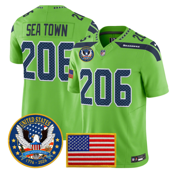 Sea Town Jersey #206 United States 250th Anniversary Patch Stitched