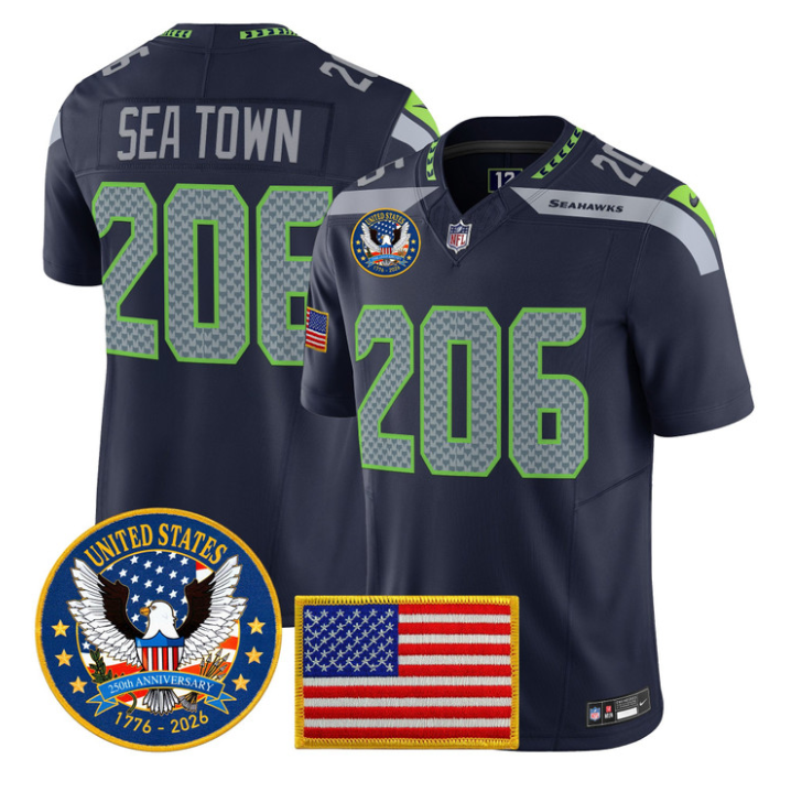 Sea Town Jersey #206 United States 250th Anniversary Patch Stitched