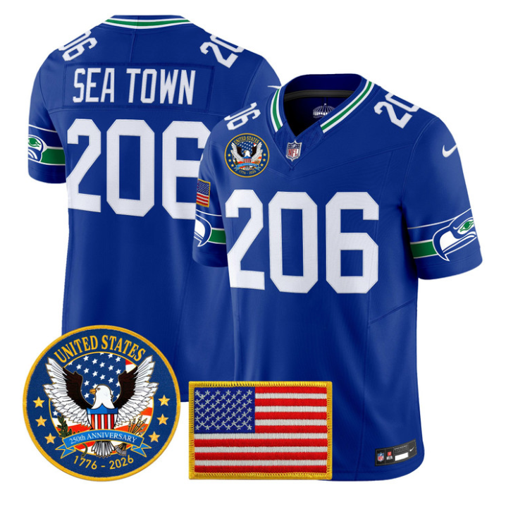 Sea Town Jersey #206 United States 250th Anniversary Patch Stitched