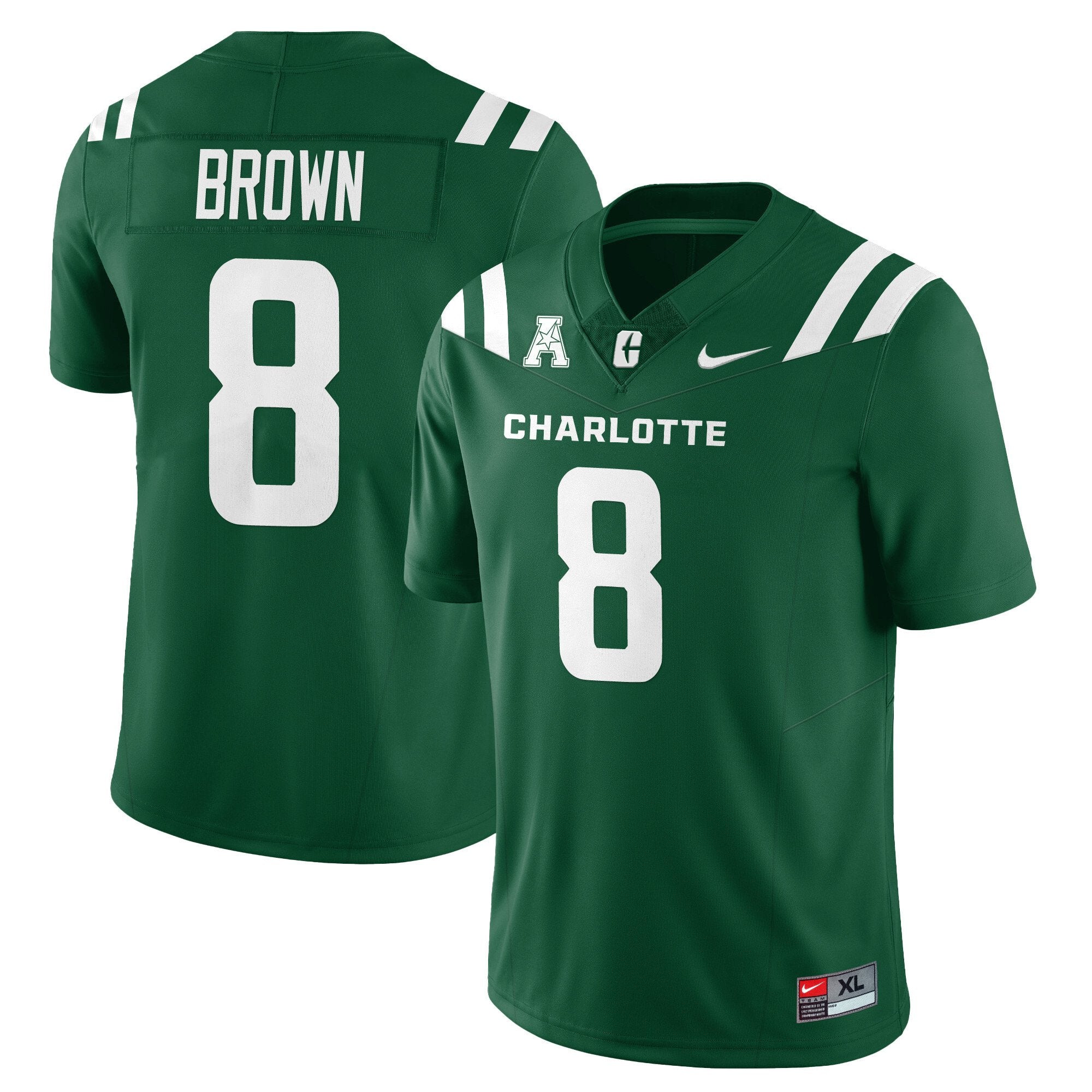 Sean Brown Jersey #8 Charlotte 49ers Football 2025 Vapor Limited Stitched Green