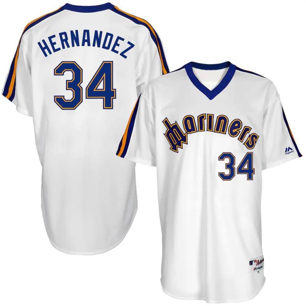 Seattle Mariners Felix Hernandez White 1984 Throwback Pullover Jersey