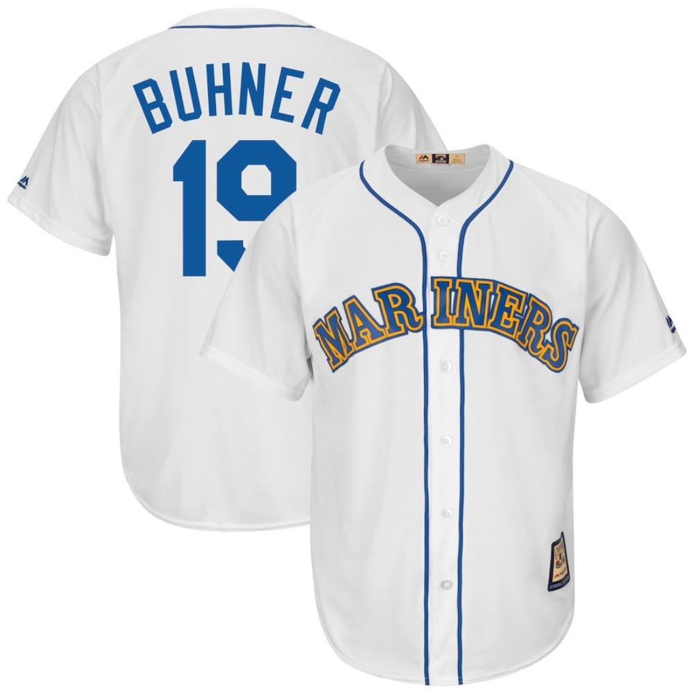 Seattle Mariners Jay Buhner White Throwback Jersey