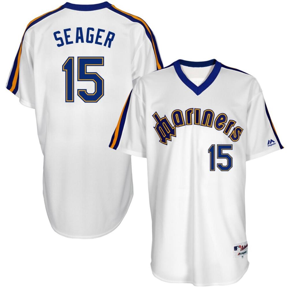 Seattle Mariners Kyle Seager White Throwback Pullover Jersey