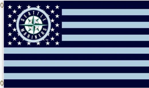 Seattle Mariners US Flag 3X5Ft Banner USA Polyester with Brass Grommets
