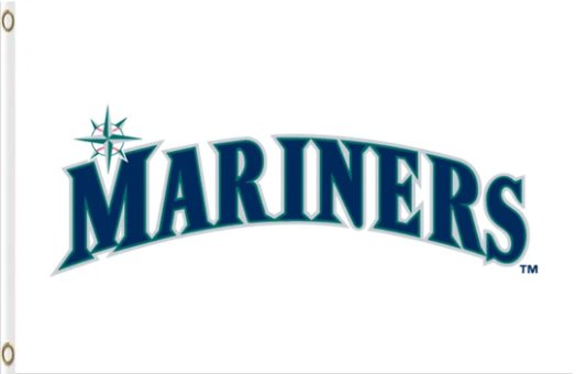 Seattle Mariners White Flag 3X5Ft Banner USA Polyester with Brass Grommets