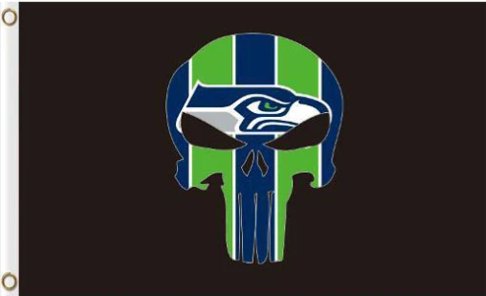 Seattle Seahawks Black Flag 3X5  Polyester Banner USA 90x150cm