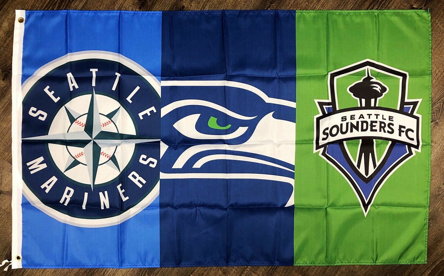 Seattle Seahawks Mariners Sounders FC Flag 3x5 ft Sports Banner Man-Cave Garage