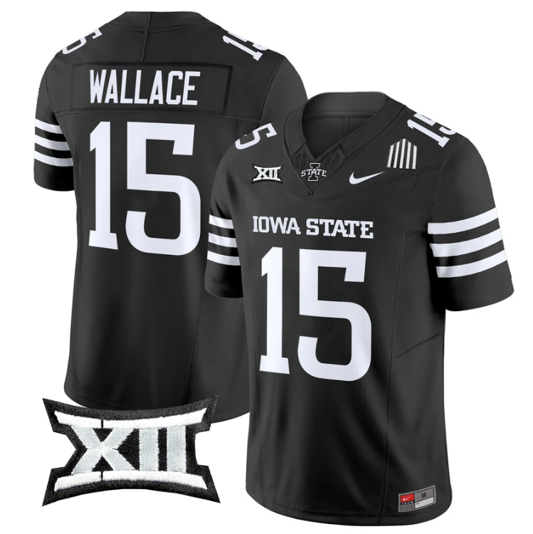 Seneca Wallace Jersey #15 Iowa State Cyclones 2025 Limited Stitched Black