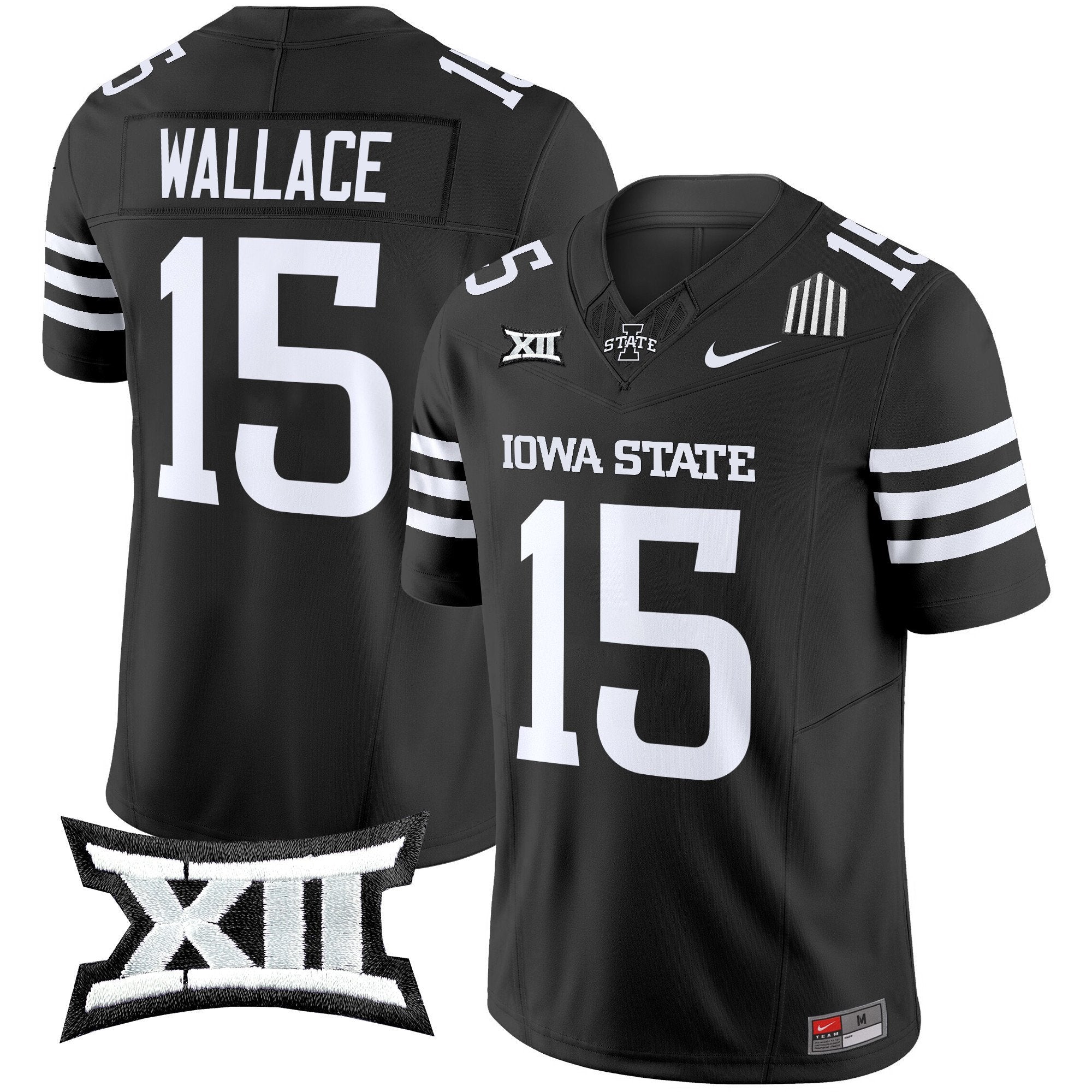 Seneca Wallace Jersey #15 Iowa State Cyclones 2025 Stitched Black