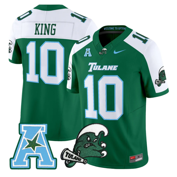 Shaun King Jersey #10 Tulane Green Wave 2025 Vapor Limited Stitched
