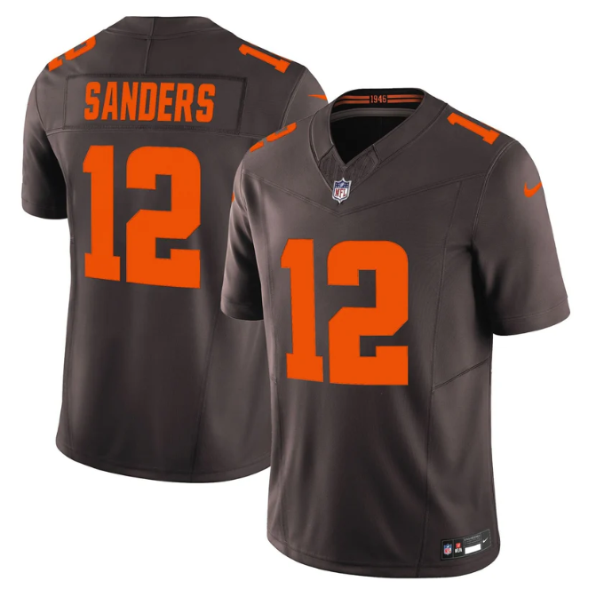 Shedeur Sanders Jersey #12 Alpha Dawg Edition' Vapor Limited Stitched Brown
