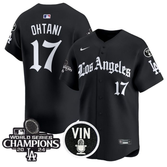 Shohei Ohtani Jersey #17 Dodgers 2025 LA Gothic Style Vapor Premier Limited Stitched Black