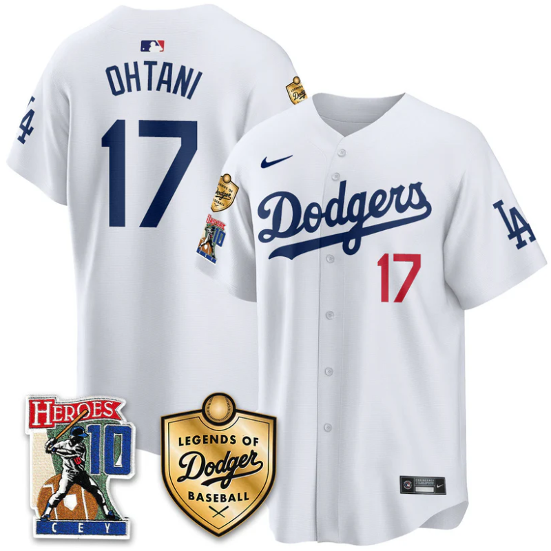Shohei Ohtani Jersey #17 Dodgers Ron Cey Legends Of Dodgers Baseball White