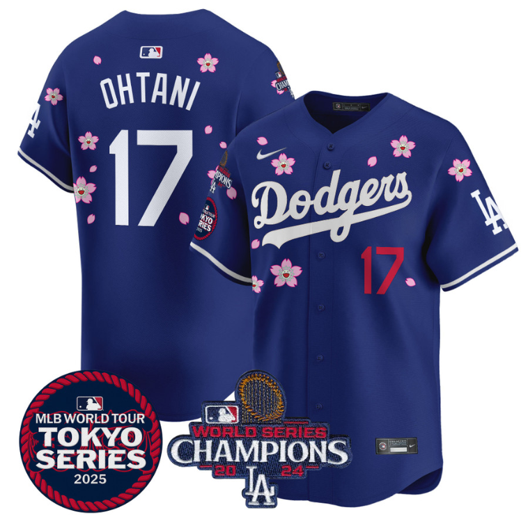 Shohei Ohtani Jersey #17 Dodgers Tokyo Series 2025 World Series Champions Patch Royal