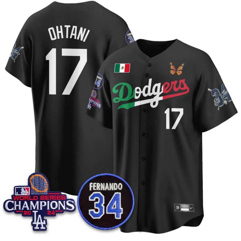 Shohei Ohtani Jersey #17 Los Angeles Dodgers Mexican For 34 Stitched Black