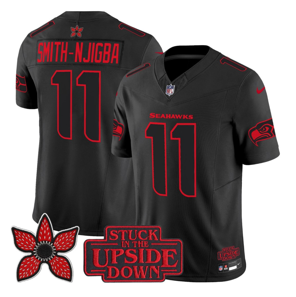 Smith-Njigba Jersey #11 Stranger Things Edition Football Vapor Limited Stitched