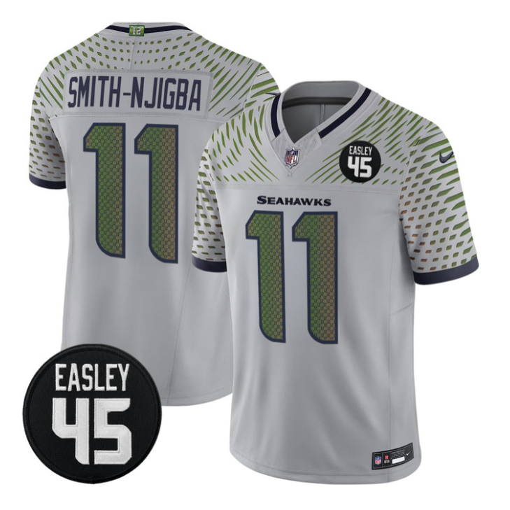 Smith-Njigba Jersey #11 Kenny Easley Memorial Patch Limited Stitched