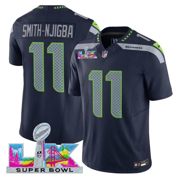 Smith-Njigba Jersey #11 Super Bowl LX Vapor Limited All Stitched