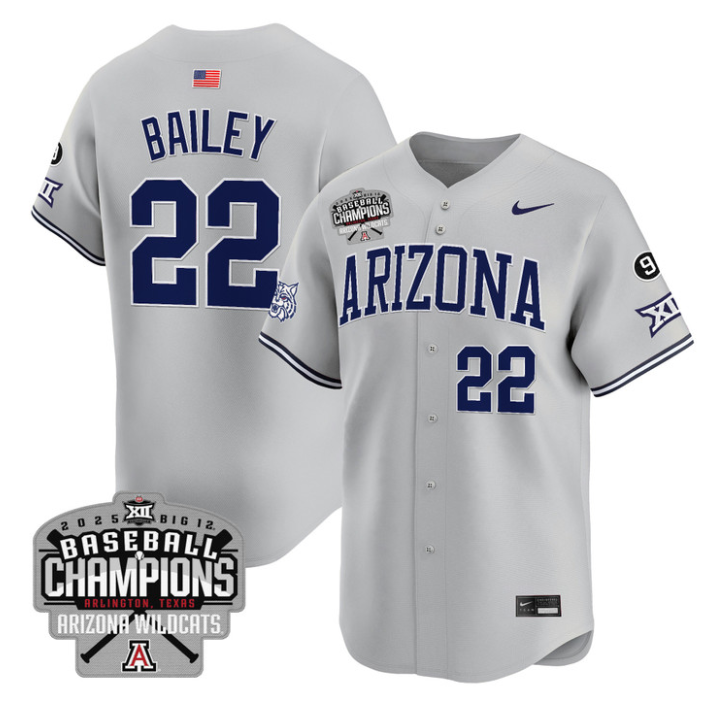 Smith Bailey Jersey #22 Arizona Wildcats 2025 Big 12 Champions Vapor Premier Limited Stitched