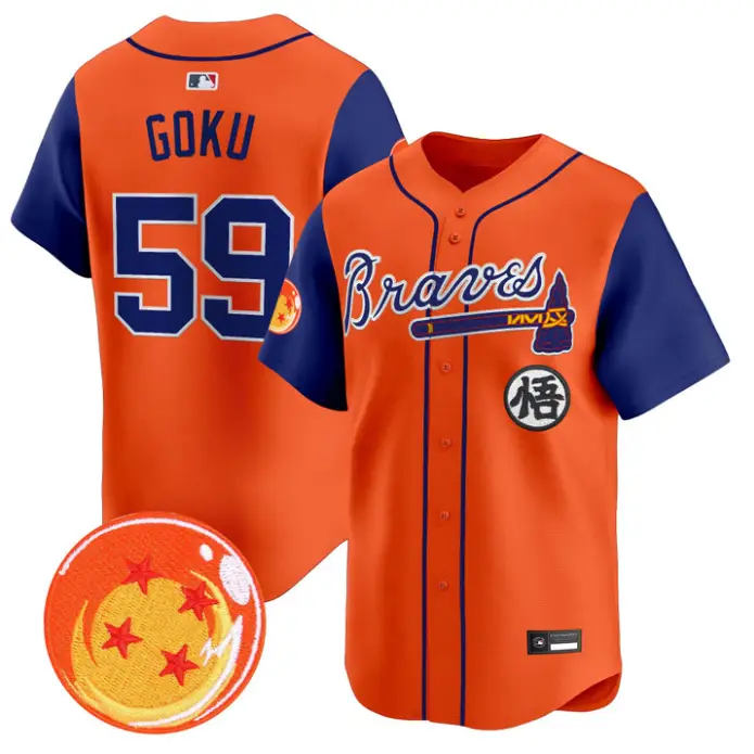 Son Goku Jersey #59 Atlanta Braves Dragon Ball Premier Stitched