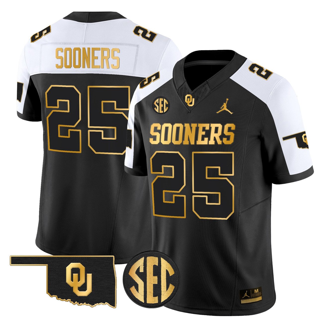Sooners Jersey #25 Oklahoma Sooners 2025 Gold Vapor Limited Stitched