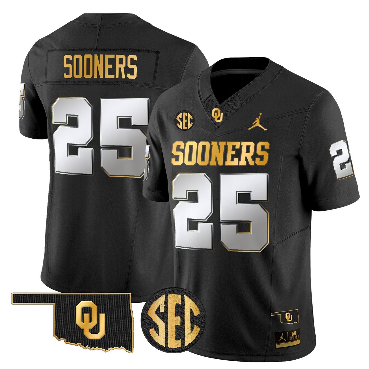 Sooners Jersey #25 Oklahoma Sooners 2025 Gold Vapor Limited Stitched