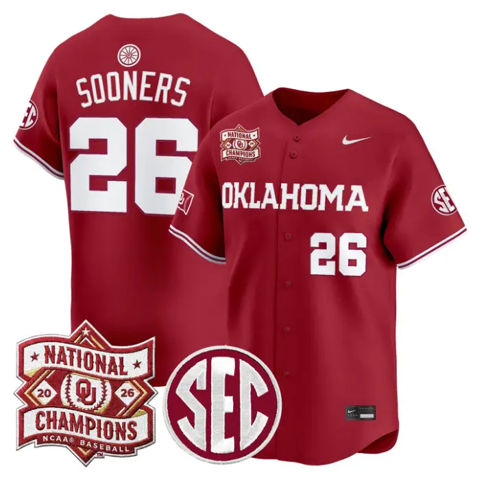 Sooners Jersey #26 Oklahoma 2026 National Champions Patch Stitched