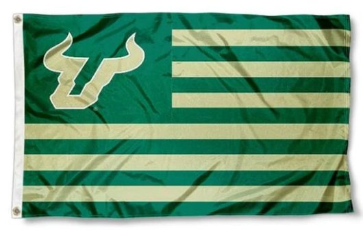 South Florida Bulls Green USA Club Flag 3X5ft Banner USA Polyester with 2 Brass Grommets