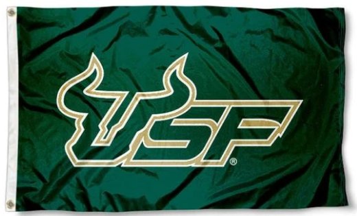 South Florida Bulls Green USA Flag 3X5ft Banner USA Polyester with 2 Brass Grommets