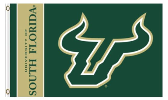 South Florida Bulls Sport Team Flag 3X5ft Banner USA Polyester with 2 Brass Grommets
