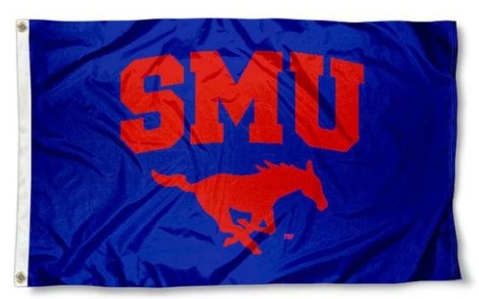 Southern Methodist Mustangs Blue Flag 3X5ft Banner Polyester with 2 Brass Grommets