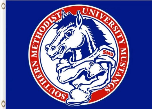 Southern Methodist Mustangs Club Flag 3X5ft Banner Polyester with 2 Brass Grommets