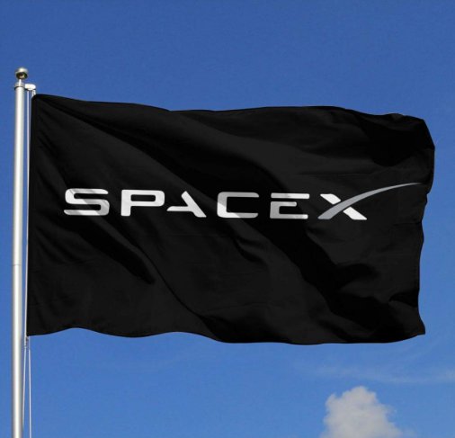 SpaceX Flag Black 3x5Ft Banner